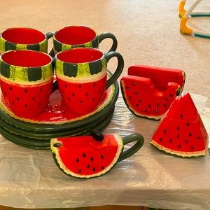 Watermelon Cracker Barrel Stoneware Set
